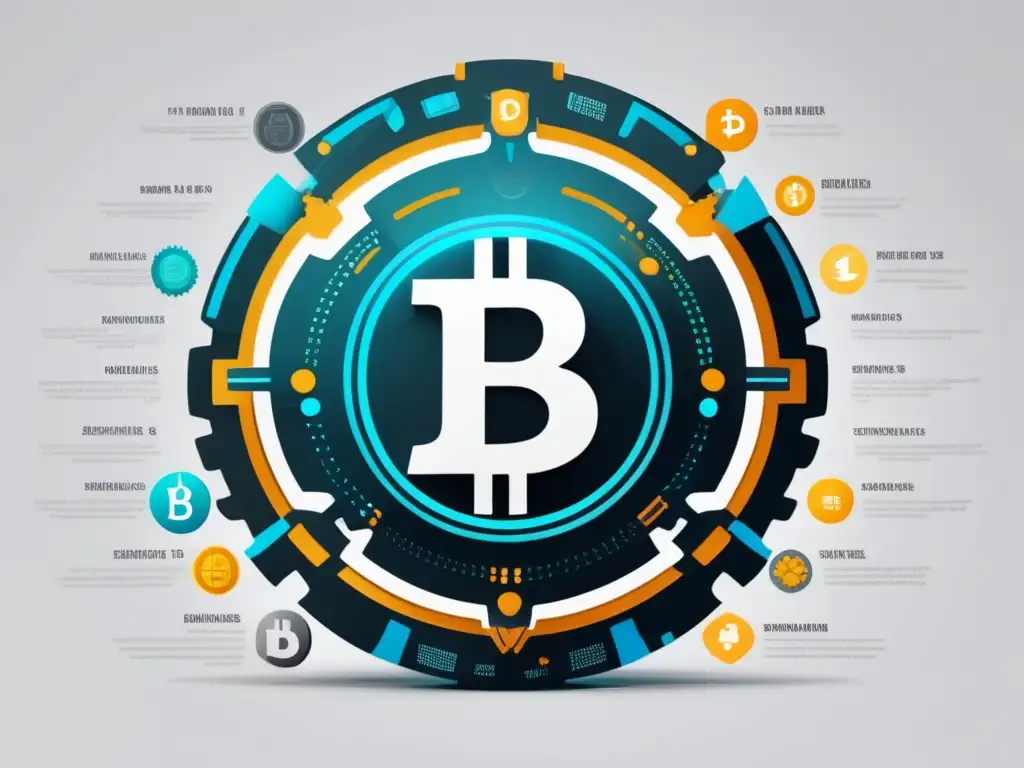 Infografía minimalista sobre criptomonedas Invertir en criptomonedas de manera segura para jóvenes: Infografía minimalista de criptomonedas con iconos, red descentralizada y línea de tiempo