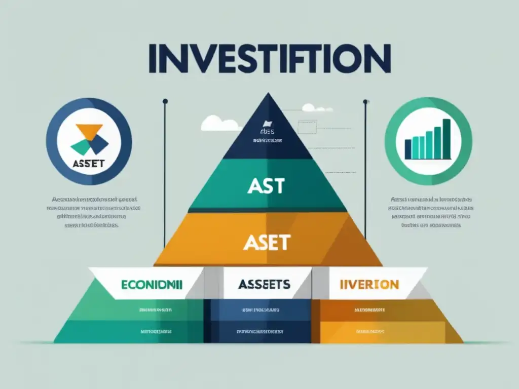 Infografía minimalista de diversificación en inversiones Infografía minimalista de diversificación en inversiones: clases de activos, sectores económicos y regiones geográficas