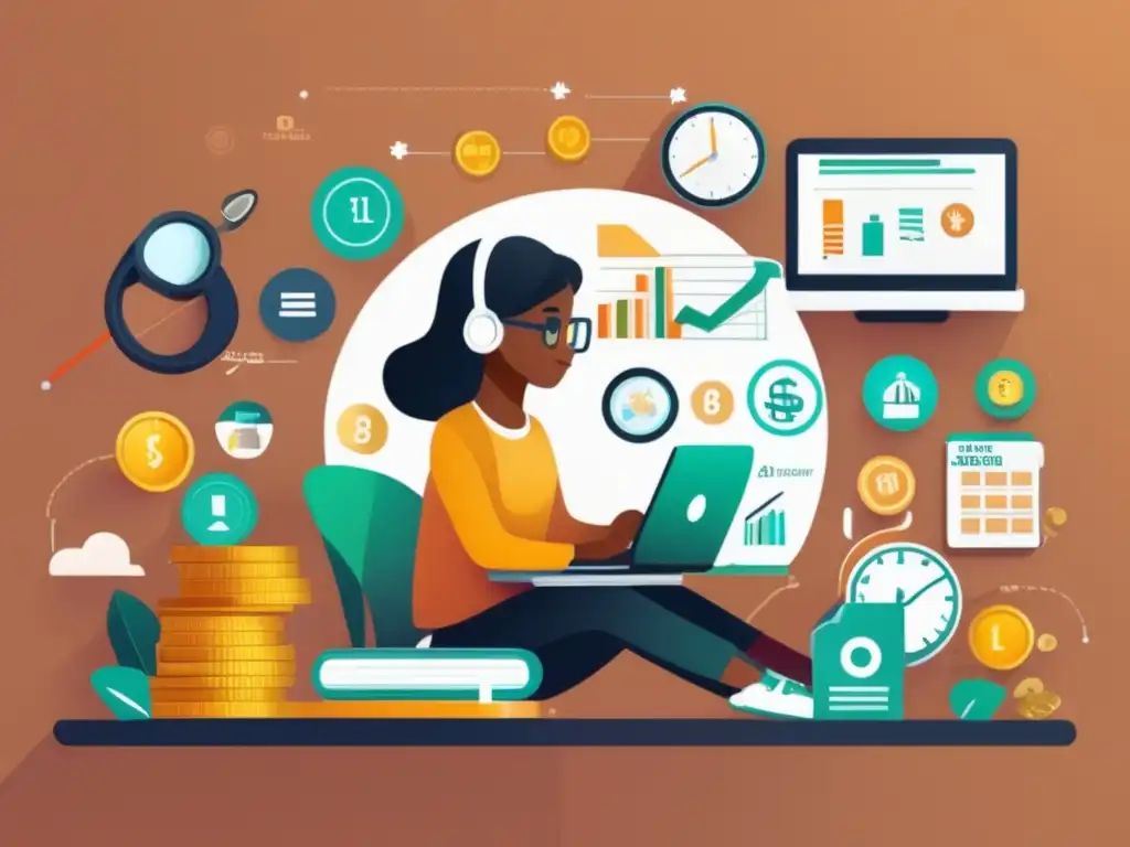 Asesor financiero y estrategias Joven con herramientas financieras planifica su futuro y ahorra para la jubilación