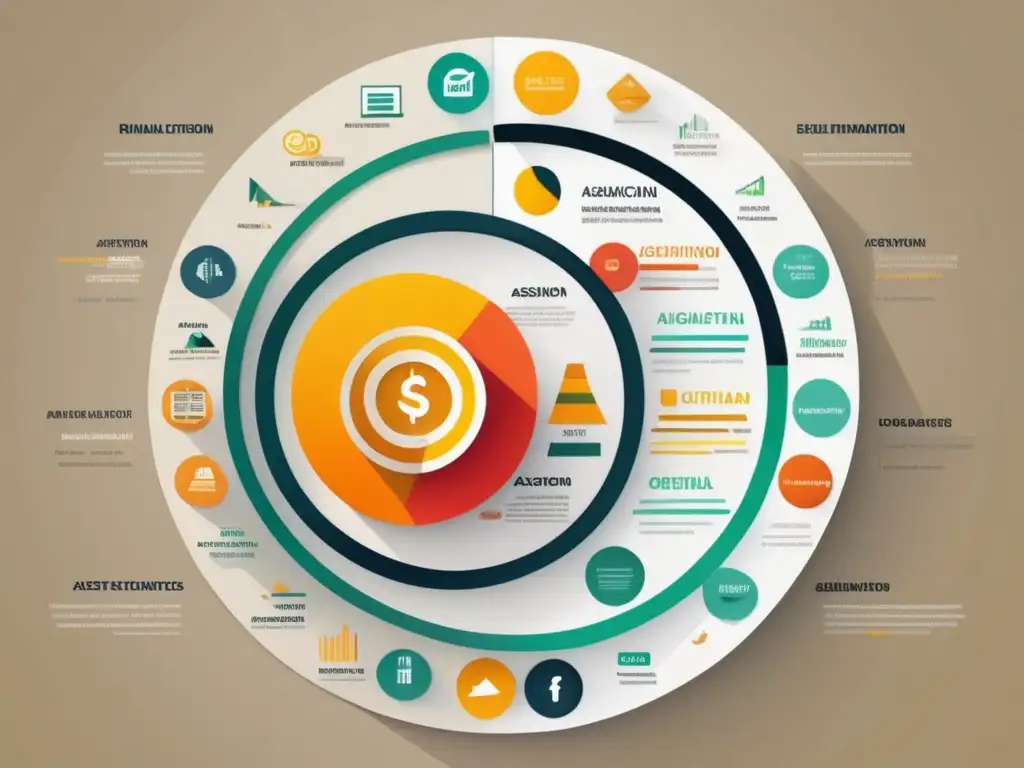 Infografía: Asignación de activos y variedad de instrumentos financieros Infografía ultradetallada 8K de variedad de instrumentos financieros con diversificación de inversiones