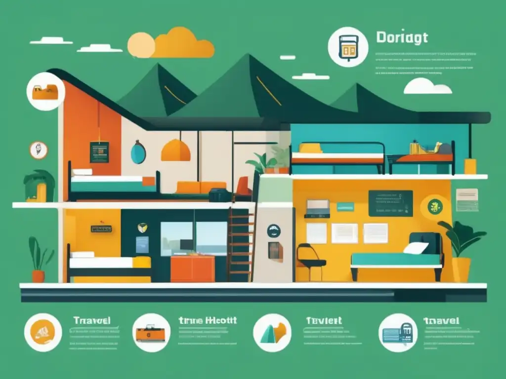 Infografía de viajes económicos Infografía de estrategias para viajar con presupuesto limitado