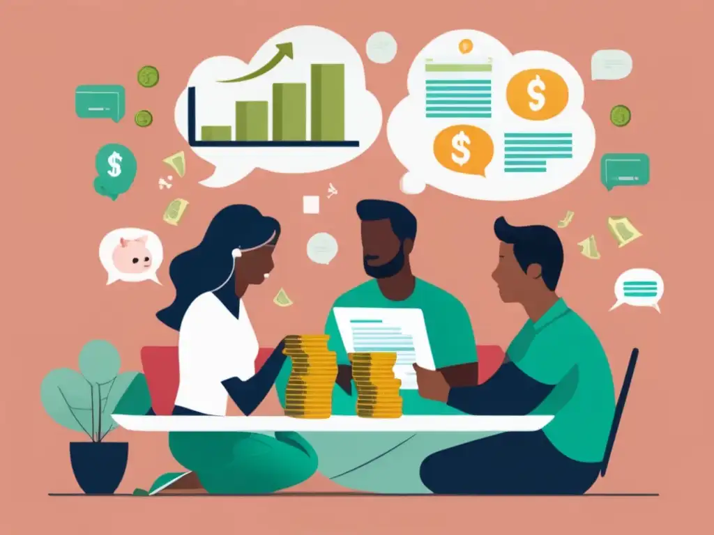 Conversación financiera en pareja con metáforas visuales Conversación financiera en pareja: administración del dinero antes de casarme