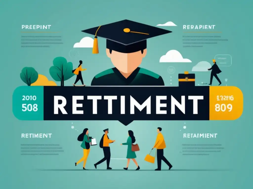 Infografía: Preparando para el retiro desde joven Infografía en 8k sobre estrategias financieras para jóvenes prepararse para la jubilación